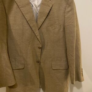 42R Joseph A. Bank Men's Tan Linen/ Wool Two-Button Sport Coat Blazer